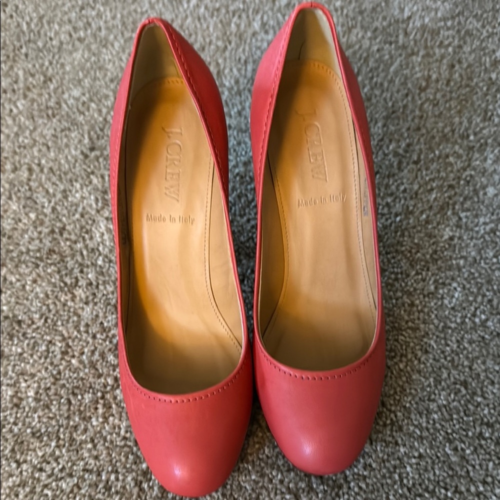 J. Crew Pink Heels Elegant Leather Design